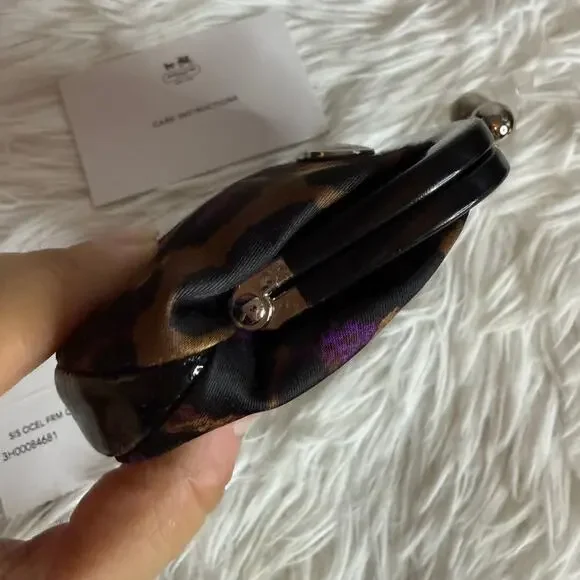 NWT Coach y2k Sis Ocelot Cheetah Kisslock Coin Purse - Picture 7 of 9